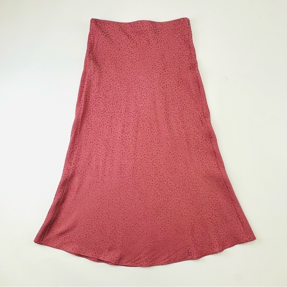 Loft rose aline skirt raindrop Small Pull on jacquard print stretch waist Flowy